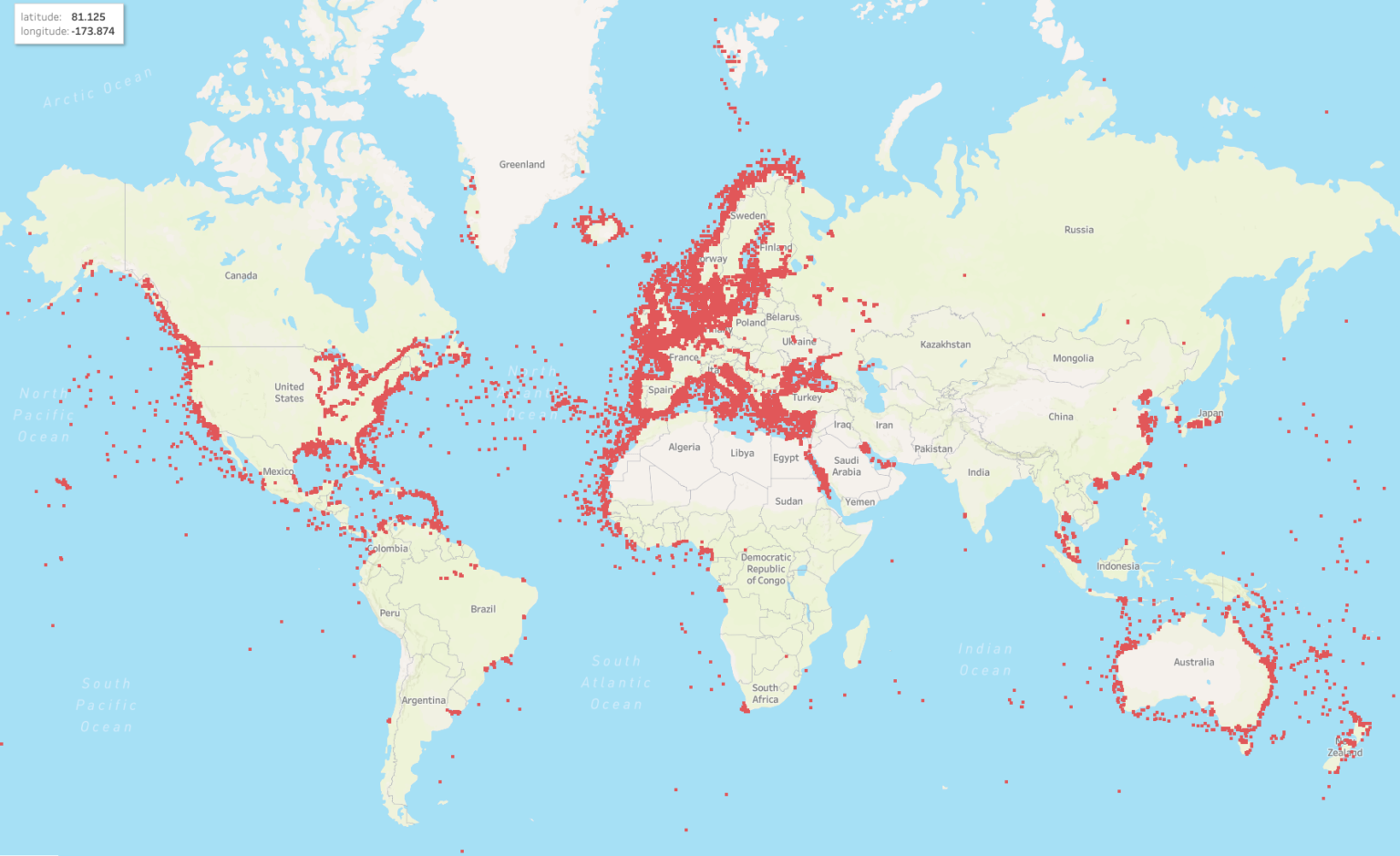Latest Global AIS Coverage map – Pocket Mariner