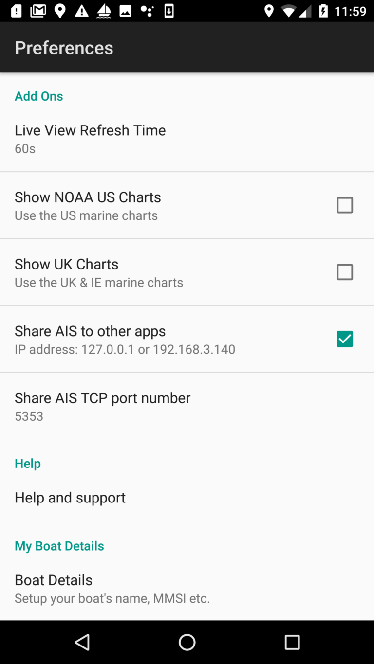 Setup Boat Beacon Android AIS Sharing to Navionics Boating Pocket Mariner